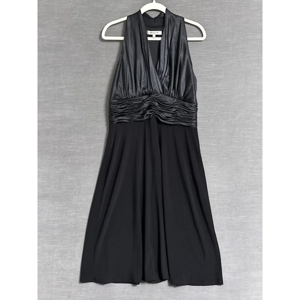 evan picone dress black EVAN-PICONE V-neck Sleeveless Dress, Black, Size 6